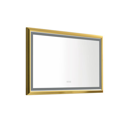 Miroir de salle de bain 48 po x 30 po à DEL avec cadre en aluminium (miroir inclus seulement)