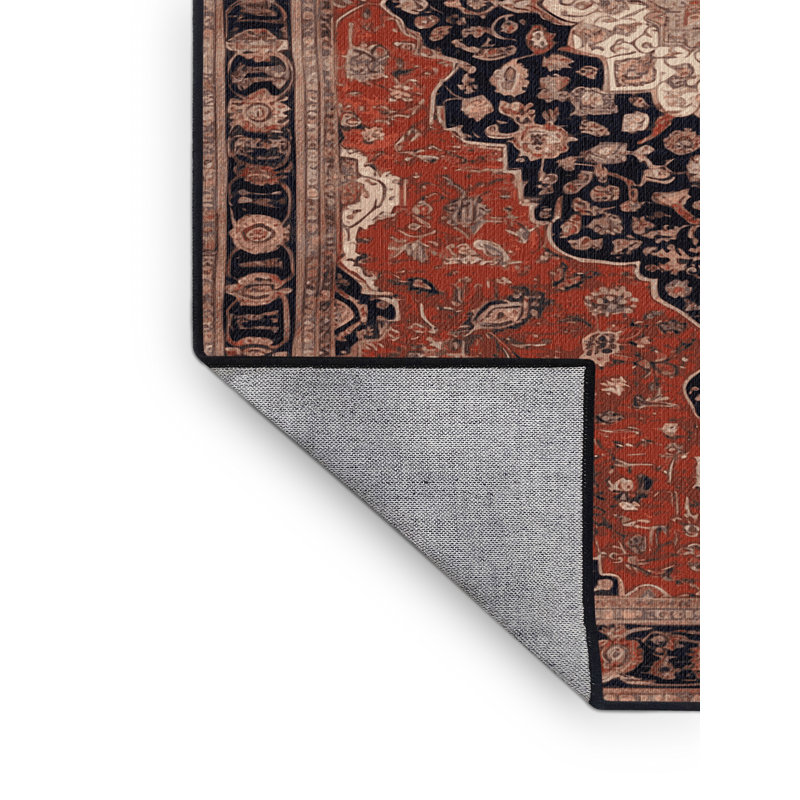 Tapis brun lavable à la machine, Rond 4 pi