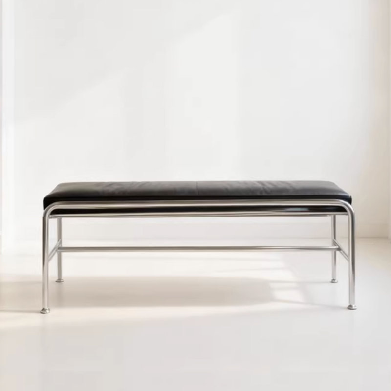 Banc rembourré noir, Noir, H 17,72 po x L 55,12 po x P 15,75 po