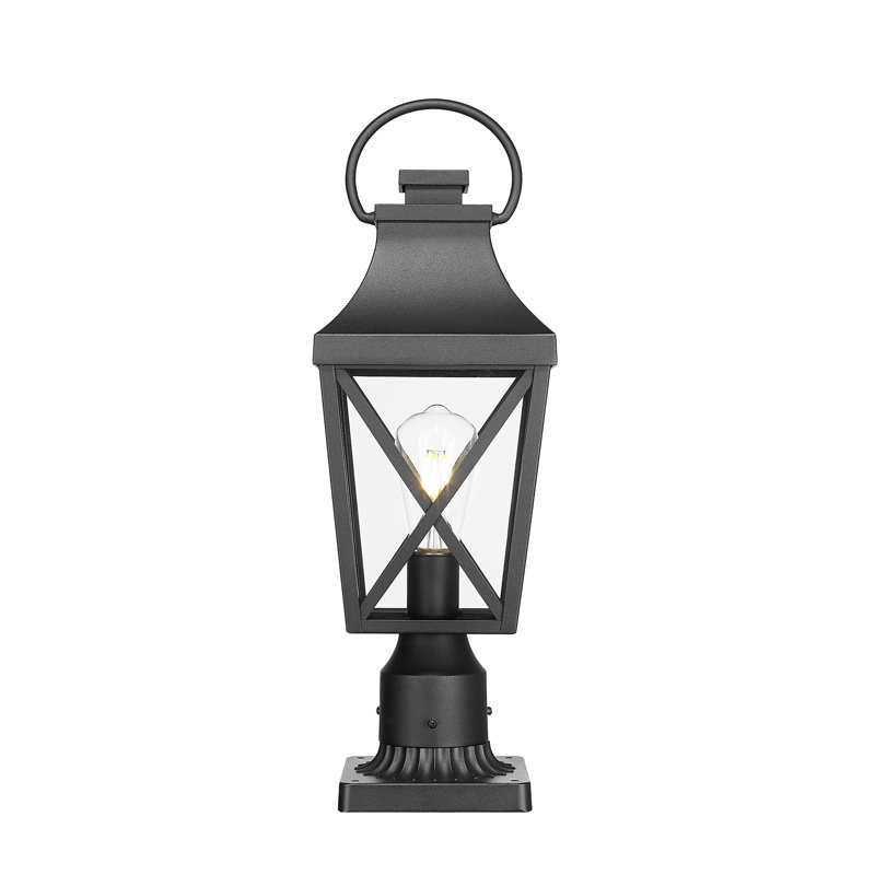 Outdoor Post Light,Lamp Post Light Fixture,Post Lantern with Pier Mount Base,Textured Black,21.3in,Suitable for Gardens, Yards or Entrances (2 pack)