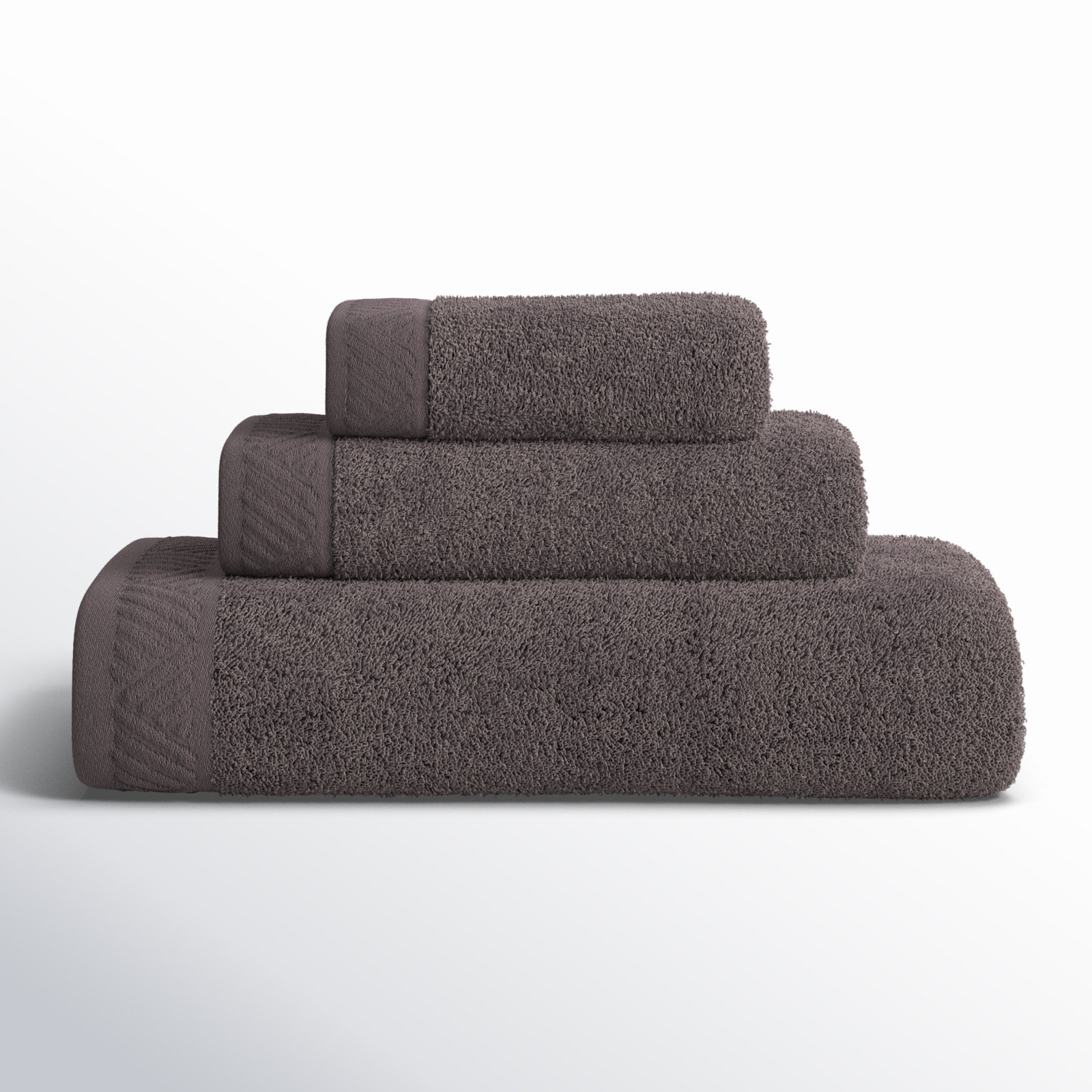 Olender 3-Piece Egyptian Cotton Towel Set, Grey