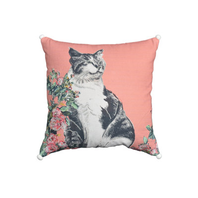 Summer 2021 Pom-poms Cotton Blend Throw Pillow