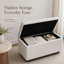 Ensemble de 2 bancs de repose-pieds rembourrés avec rangement pour chambre à coucher, bout de lit, entrée et salon-132394700