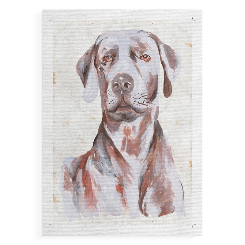 Chien assis I - impression sur toile seulement - non encadrée, H 18 po x l 12 po