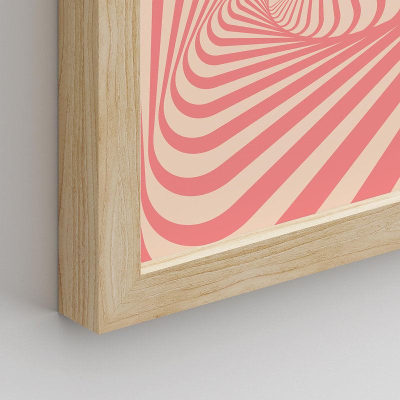«Pink Line», impression encadrée sur papier 4 pièces, Naturel, H 14 po x l 11 po