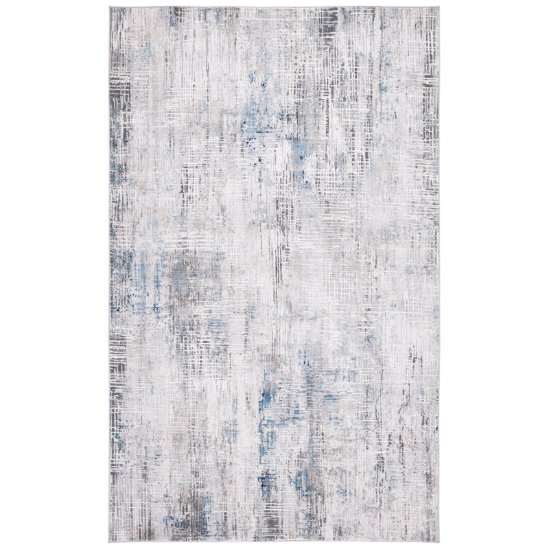 Tapis bleu / gris Neuman Vogue 117, Rectangle 5 pi 3 po x 7 pi 6 po