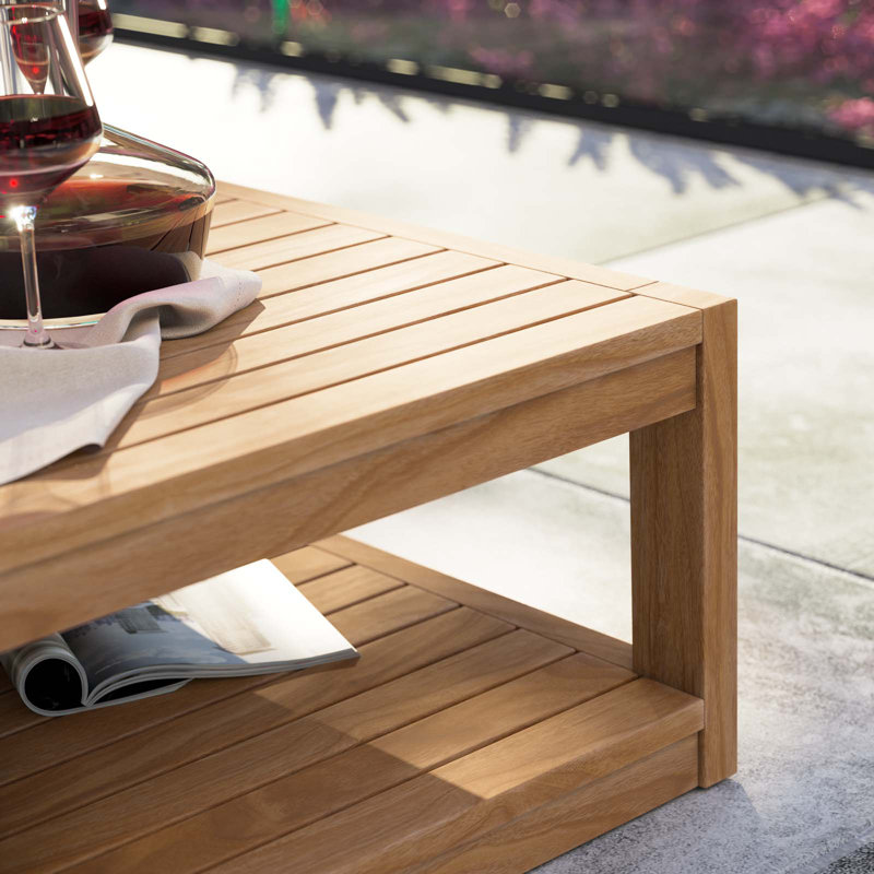Table basse d'extérieur en bois de teck 