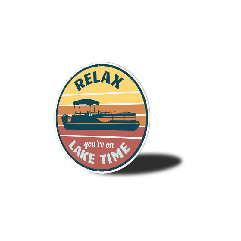 Panneau en aluminium Relax Lake Time Boat, H 12 po x l 12 po x P 0,04 po