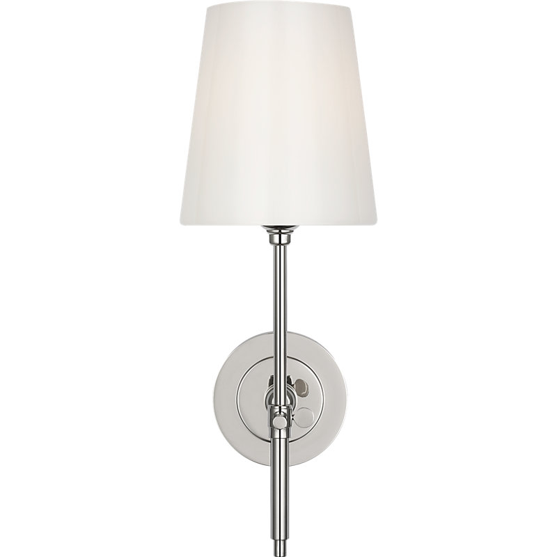 Bryant 15" Cordless Bath Sconce with Glass, Polished Nickel