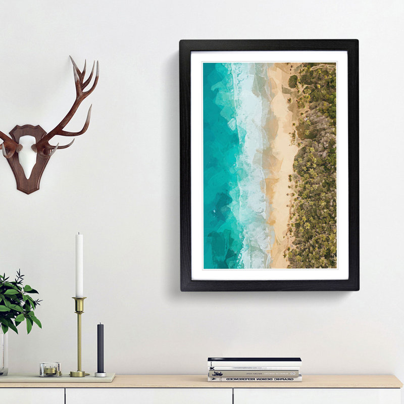 Beach in Choroni Venezuela in Abstract - Picture Frame Photograph Print, Black Framed, 87cm H x 62cm W x 2cm D