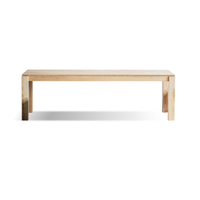 Burlywood Rectangular Solid Wood Dining Table, 29.53”H x 94.49”L x 33.46”W