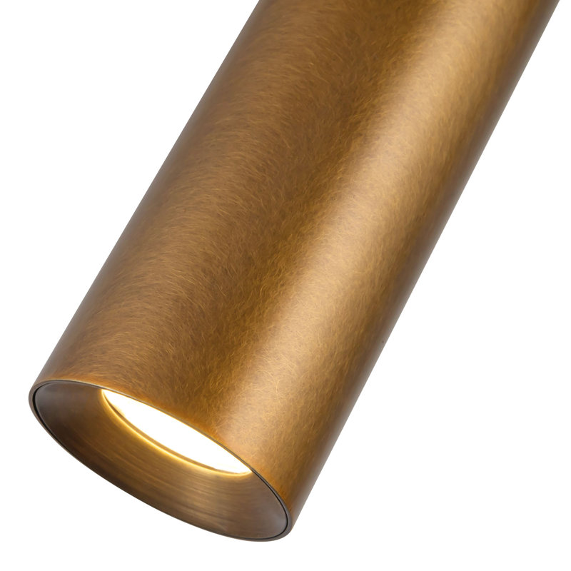 Mason 5-in Black dimmable LED Semi-Flush Mount, Antique Brass