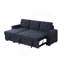 Canapé-lit modulaire réversible en tissu tissé gris foncé Ashlyn II