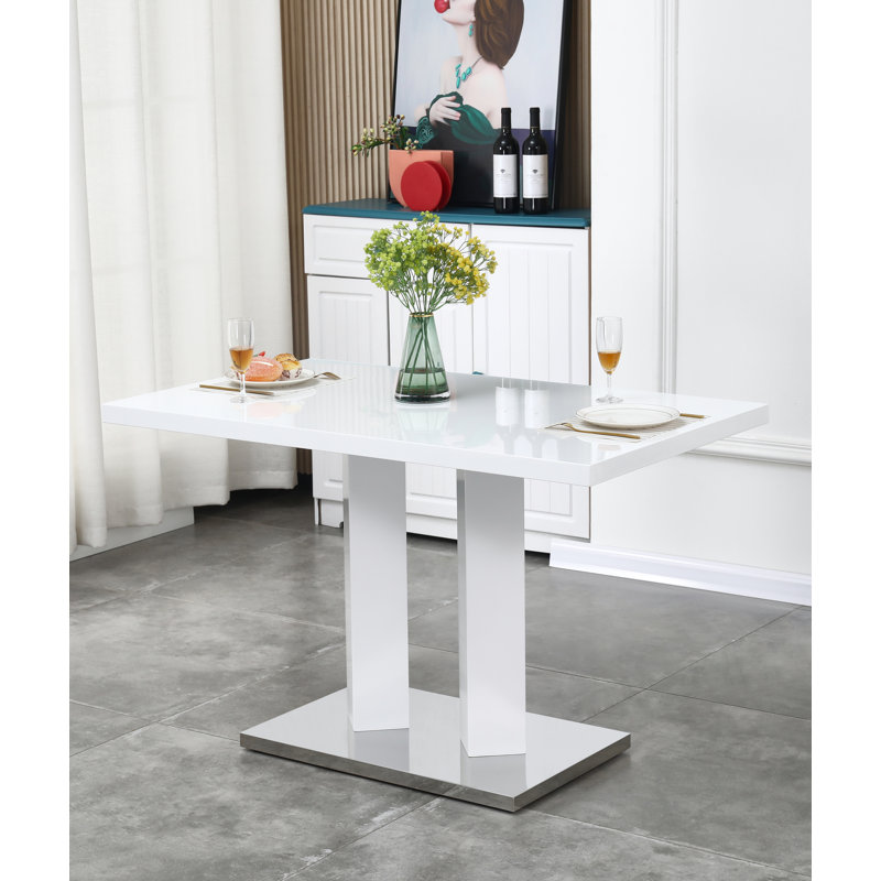 Troxelville 4 - Person Dining Set, White, Black