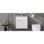 Meuble-lavabo de salle de bain avec lavabo, armoire flottante murale, grand tiroir, tablette réglable, porte-papier hygiénique, système de fermeture en douceur