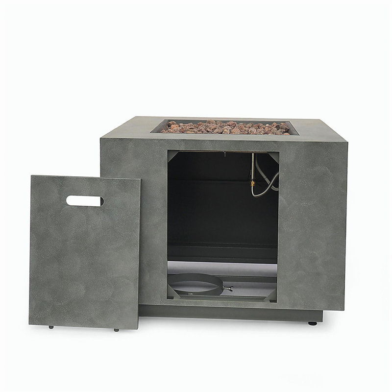 Foyer carré en fer - 50 000 BTU, Gris Pierre