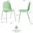 Kyoto Minimalist Industrial Stackable Plastic Dining Chair with Metal Leg, Quick Assembly, Suitable for Indoor and Outdoor Cafes and Restaurants (Set of 4)-828441173