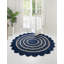 Tapis oriental bleu en jute tissé à la machine Mateus-845331422