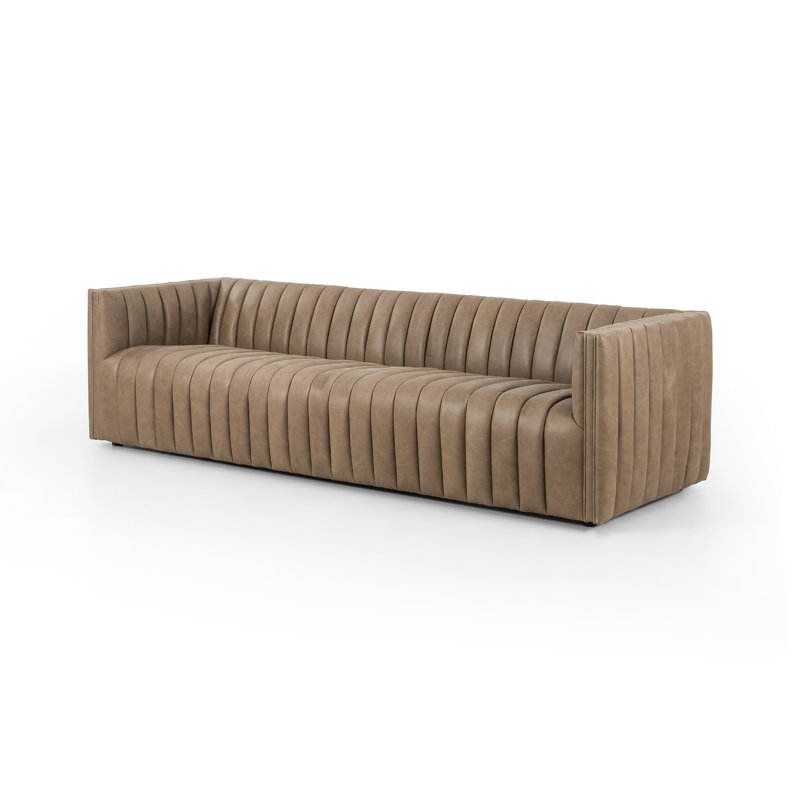 Augustine 97" Sofa, 26.5" H x 97" W x 35" D, Palermo Drift Genuine Leather