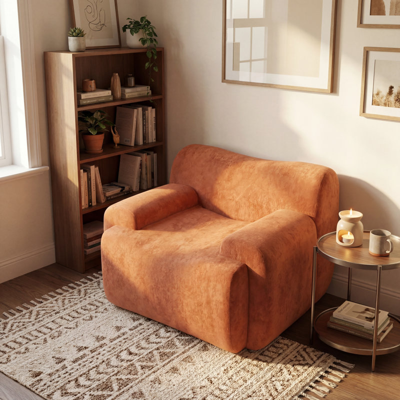 Fauteuil d'appoint rembourré 42 po, Orange