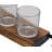 Wood Tealight 8 Glass Sleeve Decorative Brown Candelabra Set
