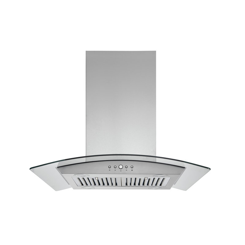 Hotte pour îlot de cuisine convertible 30 pouces 600 CFM en acier inoxydable