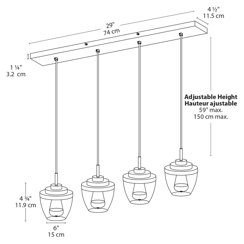 Ehrhart 4 - Light Kitchen Island Pendant