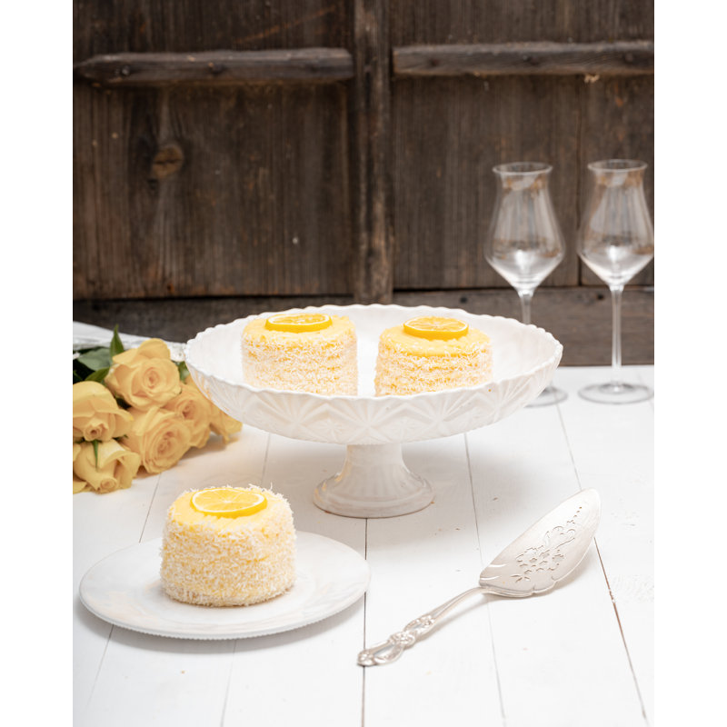 Vintage Inspired Ceramic Ceramic Cake Stand, White