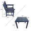Ensemble de 2 chaises de patio d'extérieur avec dossier vertical, capacité de 380 lb pour le jardin, le porche et la cour, bleu marine