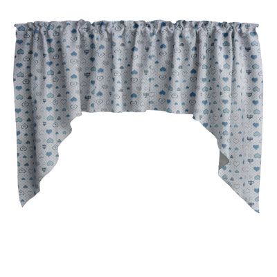 Hearts And Dots Print Swag Window Valance