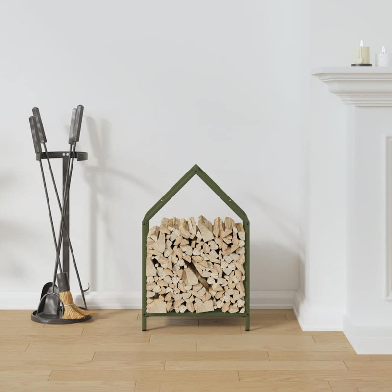  Support à bois de chauffage anthracite anthracite 15,7 x 9,8 x 23,6 po, Vert olive