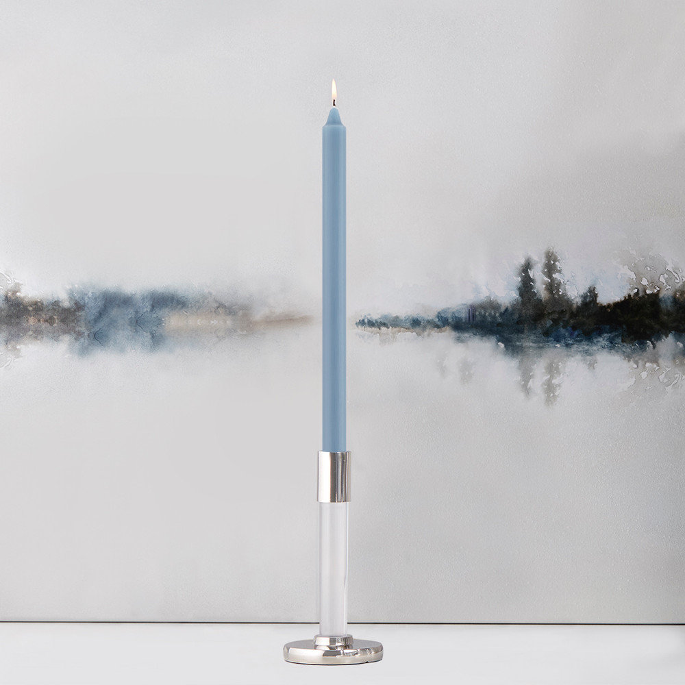 Unscented Taper Candle, 12" H x 0.88" W x 0.88" D, Blue