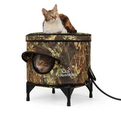 Clawsable Barrel Heated Cat House With Insulated Interior For Outdoor Use Suitable For Stray And Feral Cats(M)
