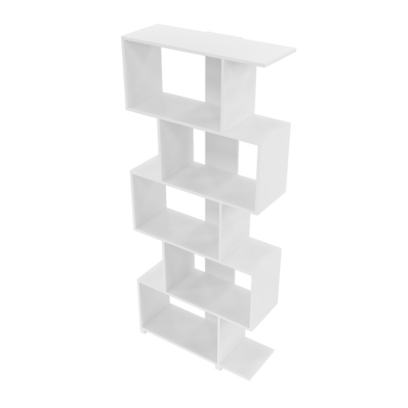 Angelica Geometric Bookcase, White