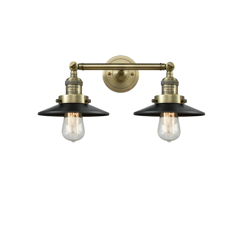 Clintonpark 2 - Light Dimmable Vanity Light, Antique Brass, No Bulb Included, Matte Black