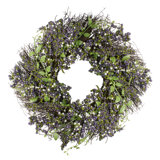 Purple Mini Berry Artificial Thanksgiving Wreath 22-Inch Unlit