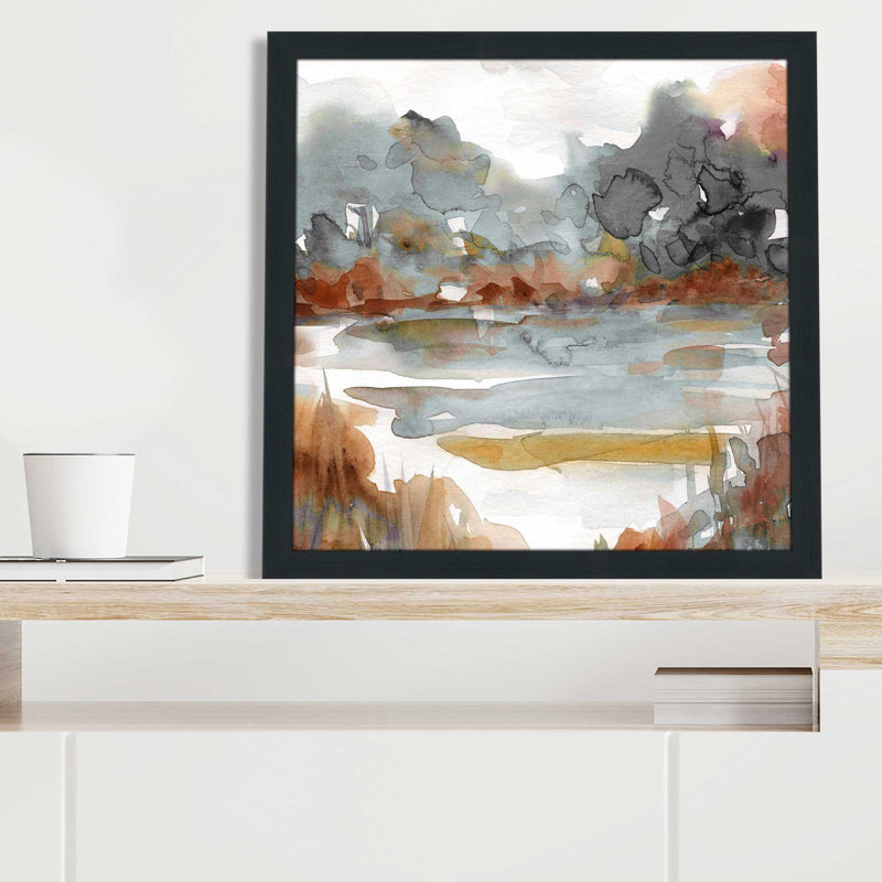 Grès et sédiments II par Carol Robinson - Peinture, L 31,5 po x H 31,5 po, Cadre noir