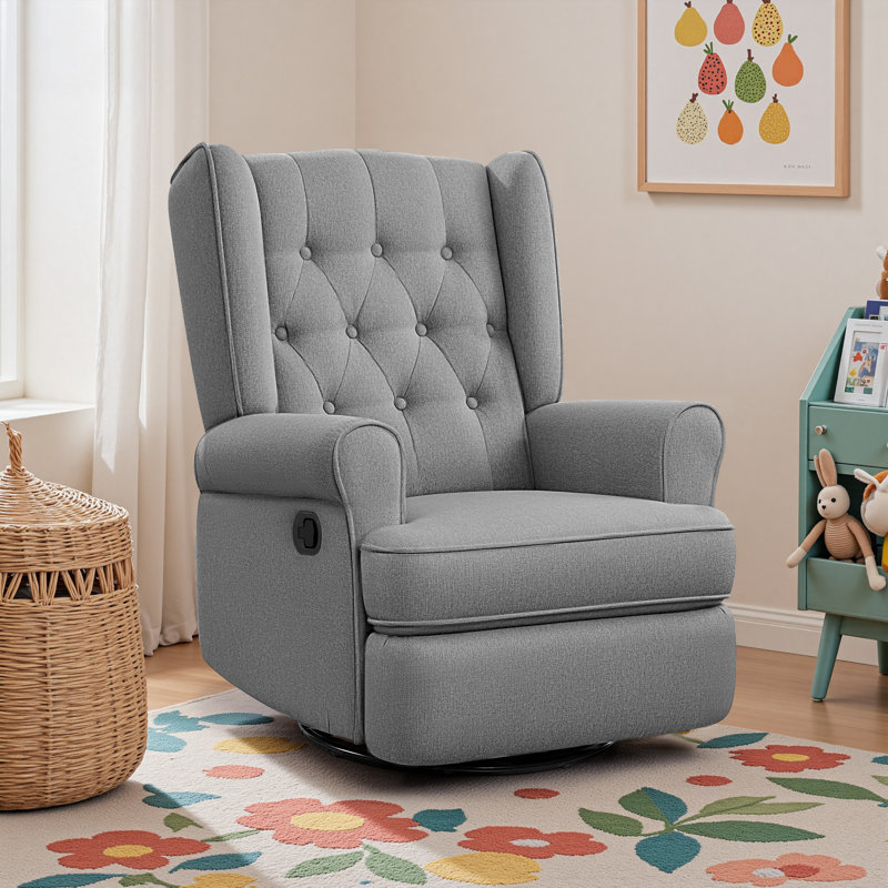 Fauteuil inclinable manuel oscillant avec repose-pieds Venancia, Gris