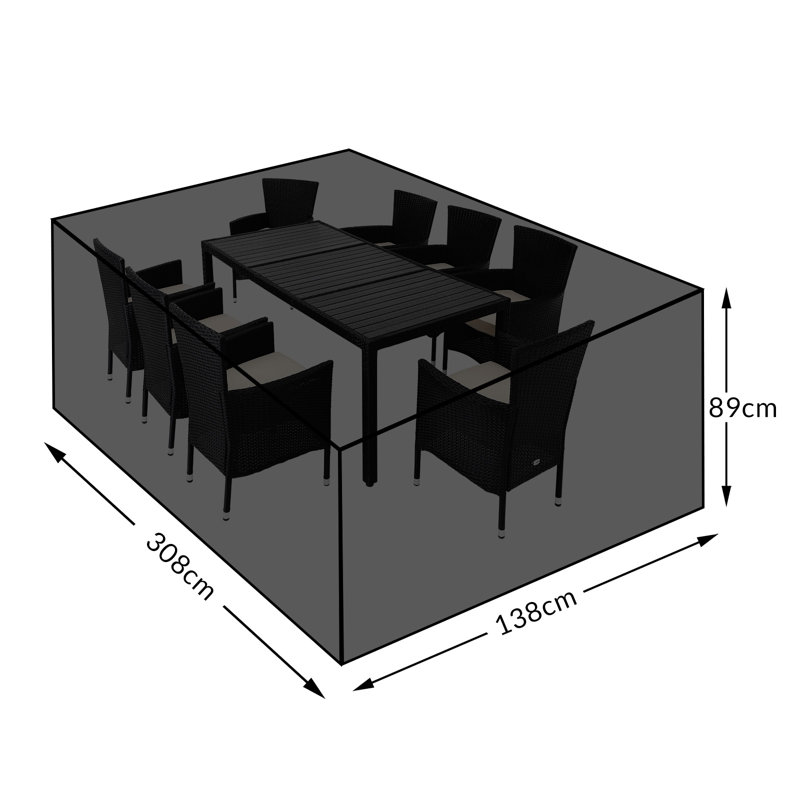 Odriscoll Patio Dining Set Cover, 89" H x 308" W x 138" D
