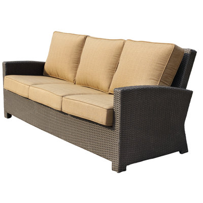 Leonore 83'' Wide Metal Patio Sofa with Cushions