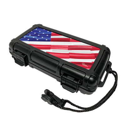 Humidificateur de voyage Rebrilliant, capacité de 5 cigares, drapeau des États-Unis