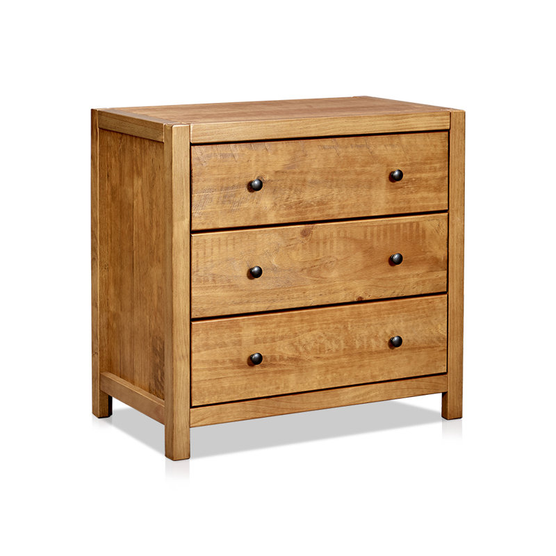 Commode 3 tiroirs Amesfield, Chêne rustique