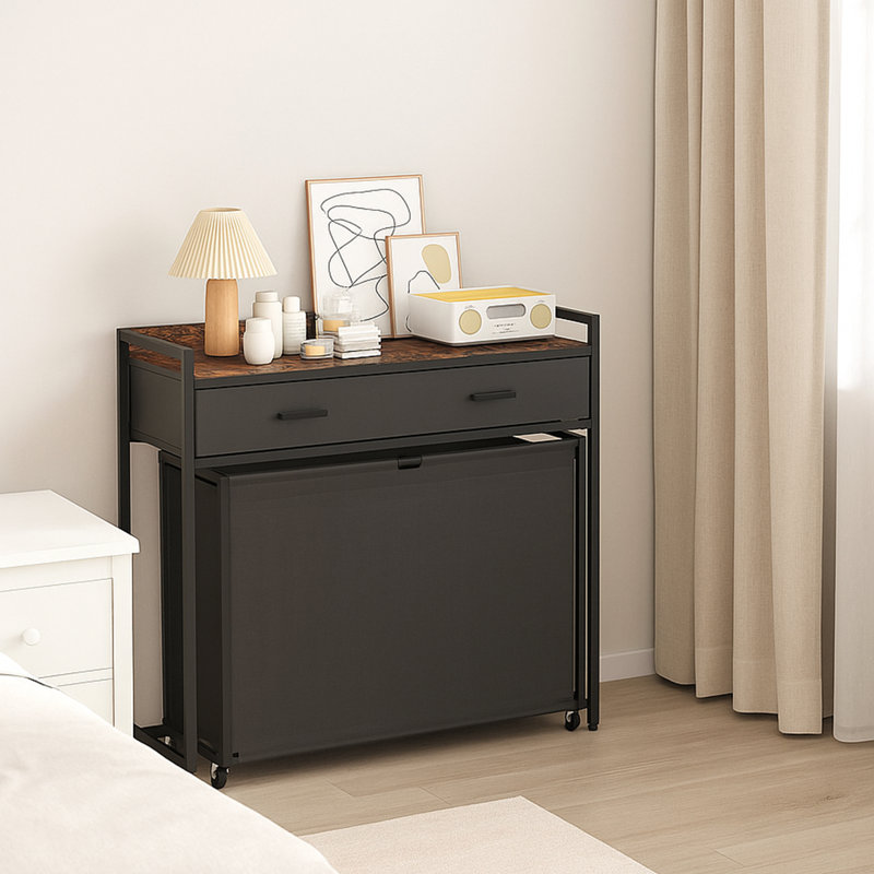 Organisateur de panier à linge avec tiroirs de rangement idéal pour les chambres à coucher et les salles de bain