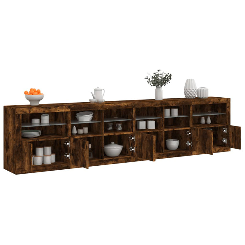 Basilotto 283cm Sideboard, Smoked Oak