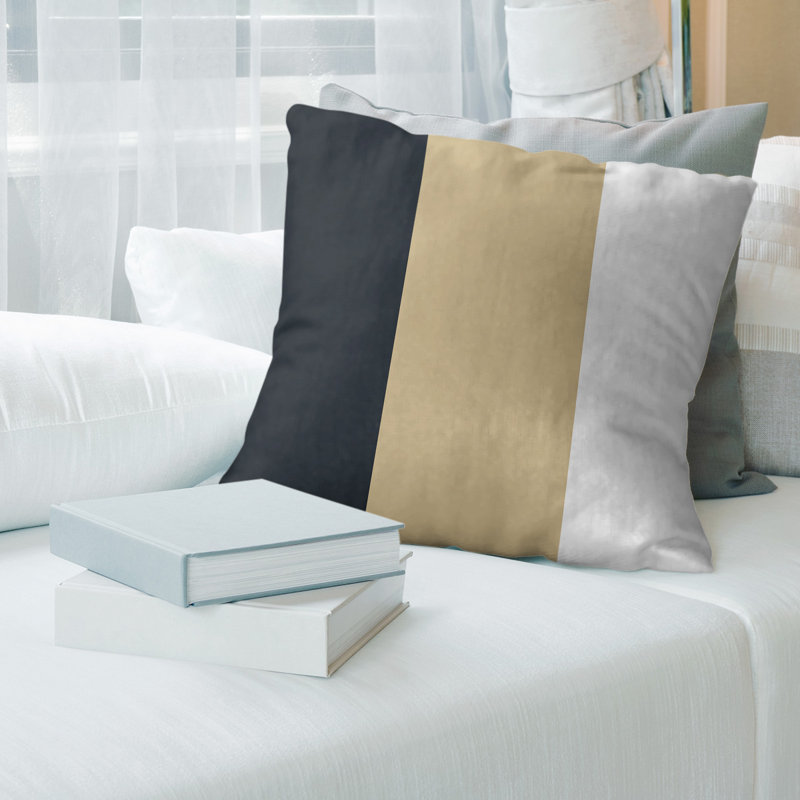 Housse de coussin , 14 po x 14 po, Doré, Bourre en polyester