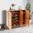 5-Tier Bamboo Shoe Cabinet With Slatted Doors, Modern Entryway Storage Organizer