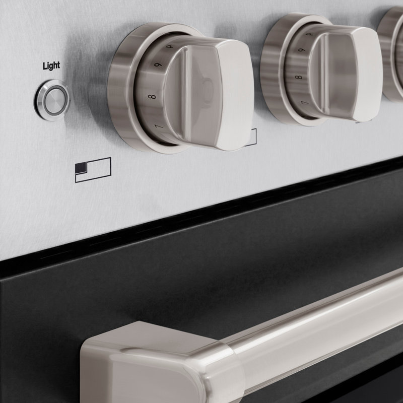 ZLINE 48 in. 6.7 cu. ft. Satin Stainless Steel Paramount Induction Range with Black Matte Doors