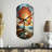 Orange Teal Maple Tree Majestic Maple - Cylinder Shape Decorative Orange Tree Maple Wall Clock-105568881