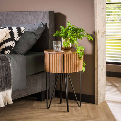 Hooli 40cm W Steel Bedside Table