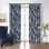 Alexandria Indigo Cotton Pinch Pleat Drapery Panel Set of 2